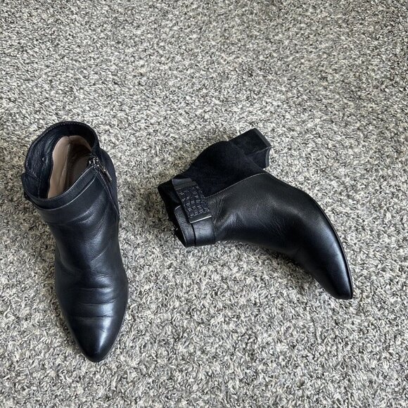 Beautifeel Ankle Boots Suede Black Leather Low Block Heel Classy Zip 36 US 5-5.5 - Picture 10 of 10